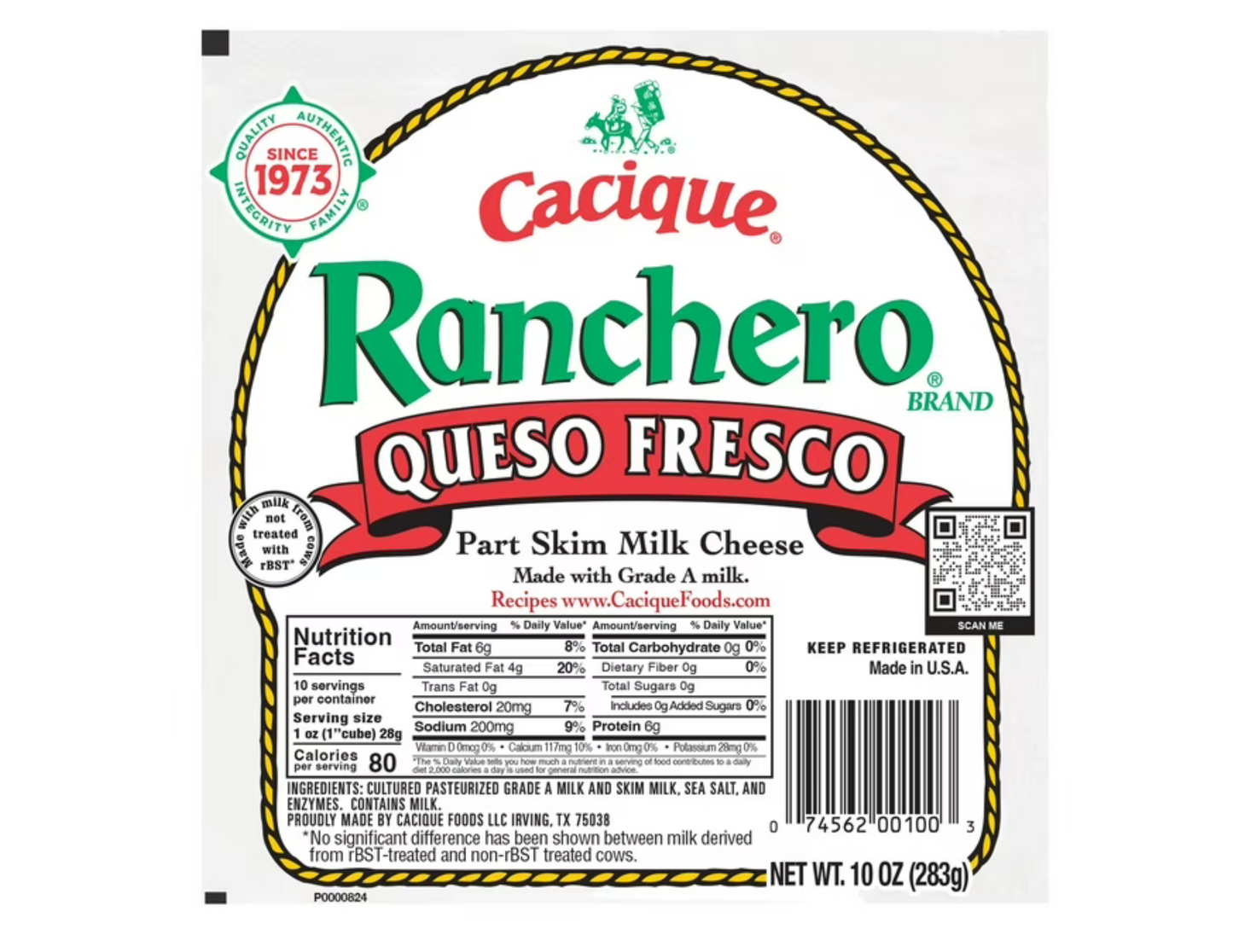 Cacique Ranchero Queso Fresco 10 oz