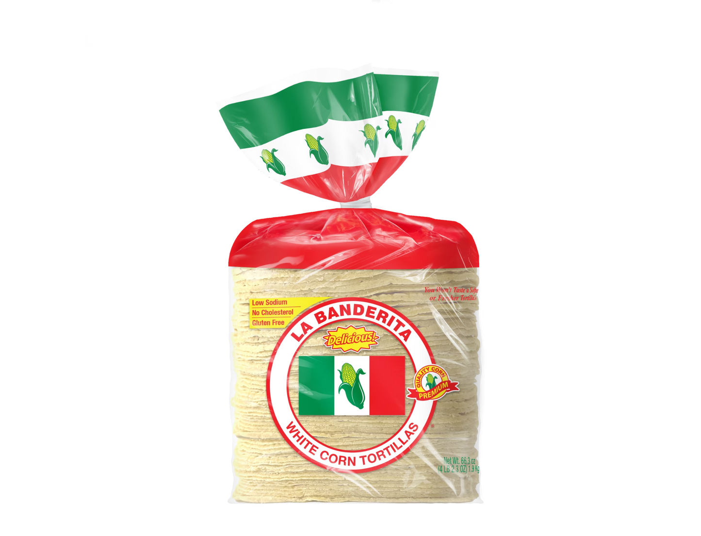 La Banderita Tortillas de Maíz Blanco 80 Unidades