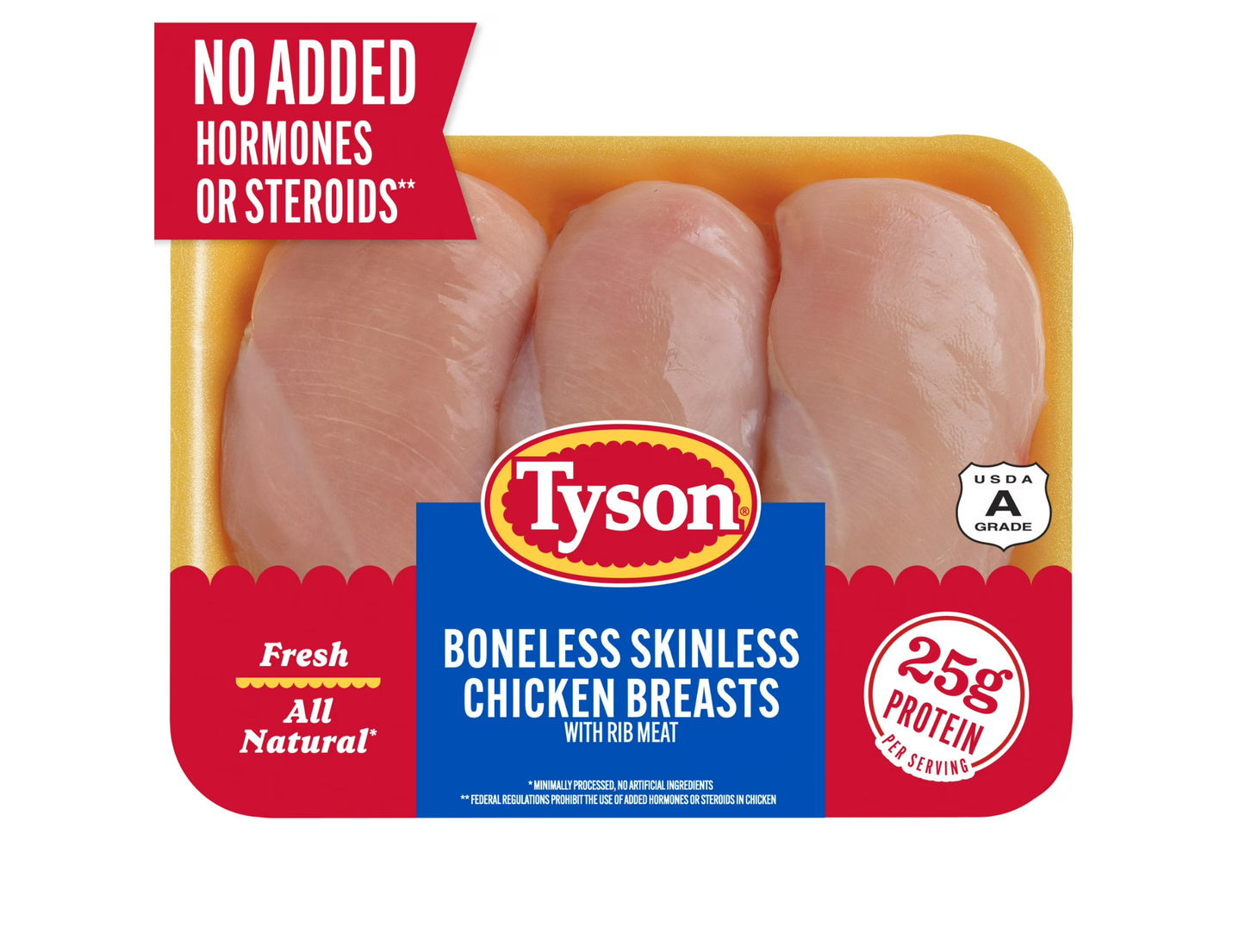 Tyson Pechugas de Pollo sin Hueso 2lb a 3lb (Precio por peso)