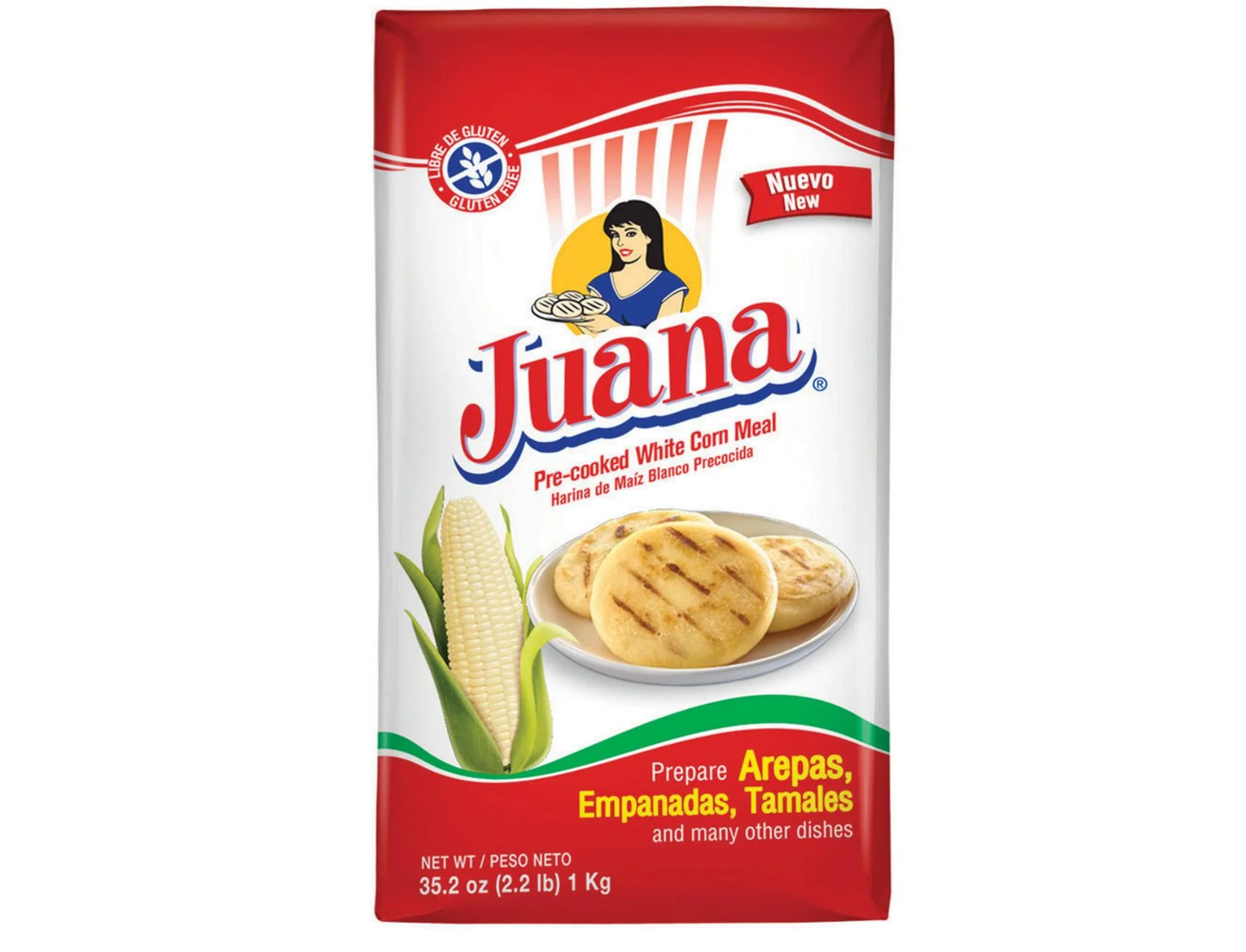 Juana Harina de Maíz Blanco para arepas 2 Lb