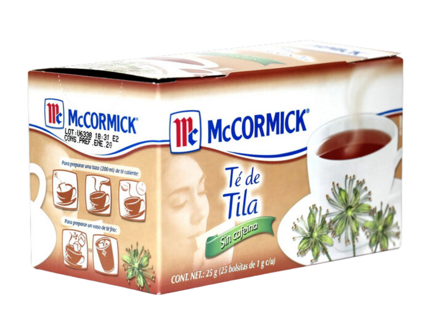 McCormick Te Tila Caja con 25 Sobres