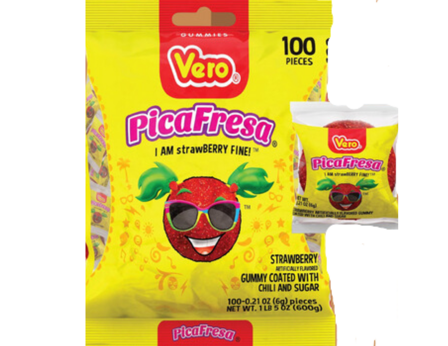 Vero Pica Fresa Goma 100 ct