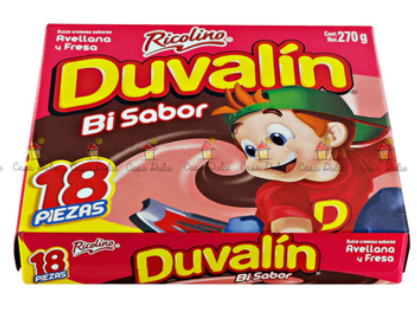 Ricolino Duvalines Bi Sabor Avellana/Fresa 18 ct