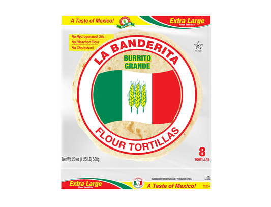 La Banderita Tortillas de Harina Extra Grandes 8 Unidades