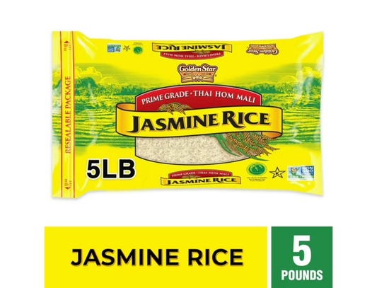 Golden Star Jasmine  Arroz, 5 Lb
