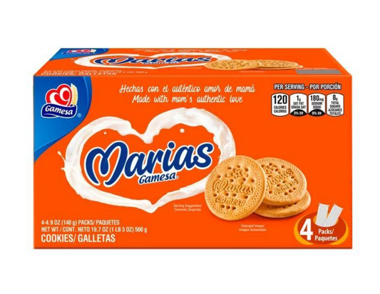 Gamesa Marias Caja con 4 Rollos 19.7 oz